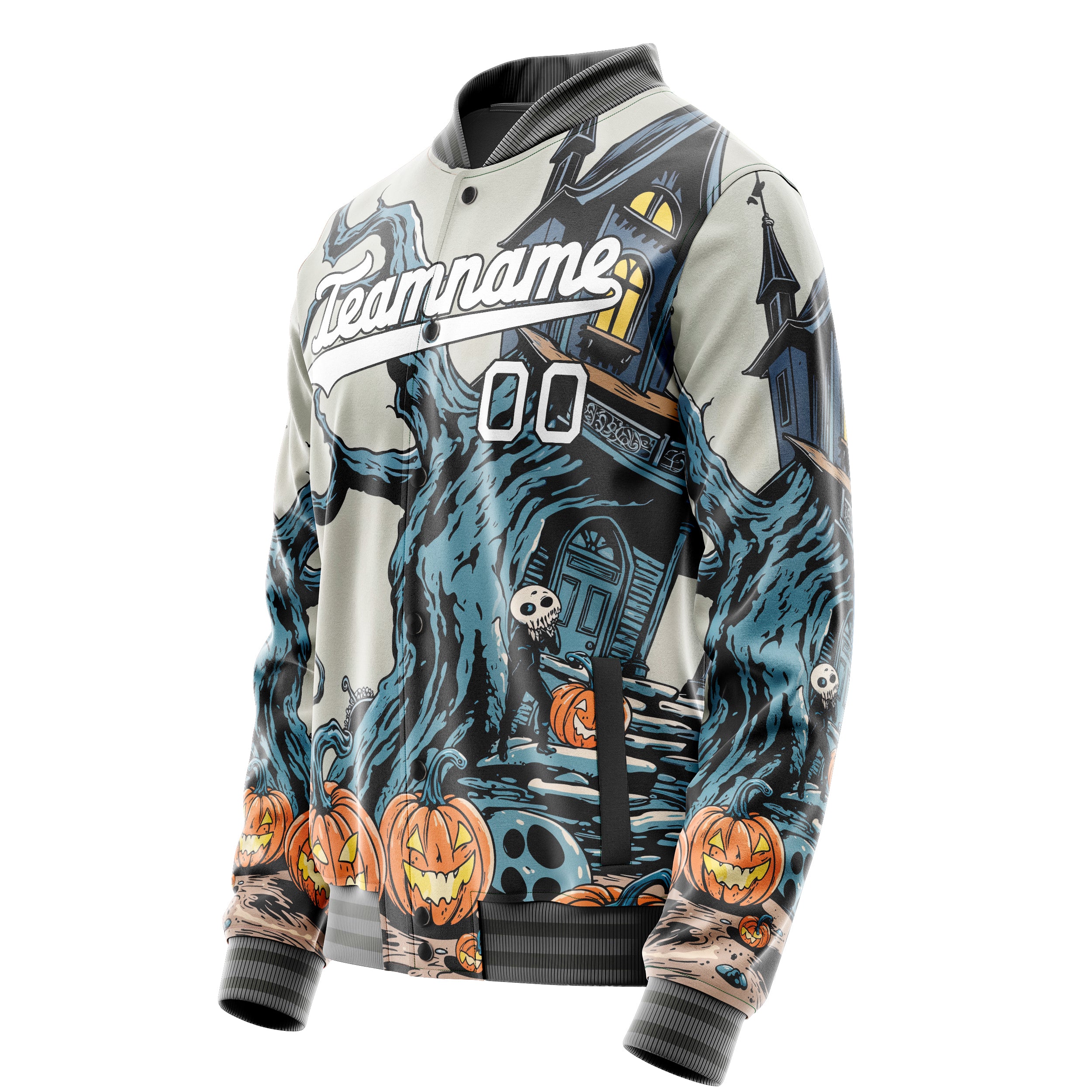 Maßgeschneidertes Creme Halloween Jacke