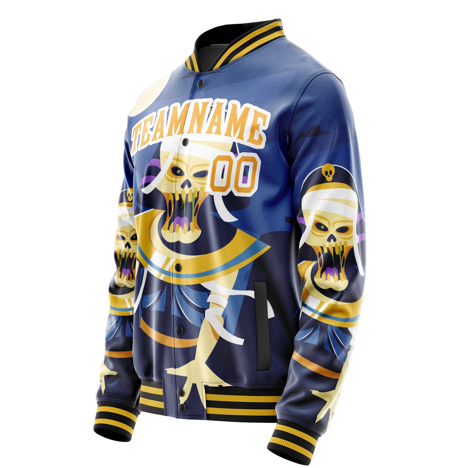 Maßgeschneidertes Königsblau Halloween Jacke