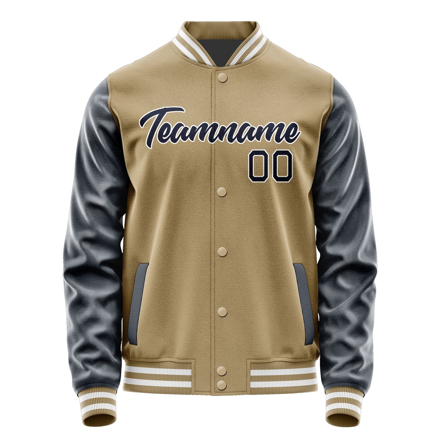 Maßgeschneidertes Hellkhaki Stahlblau Jacke JA2525112518B21811