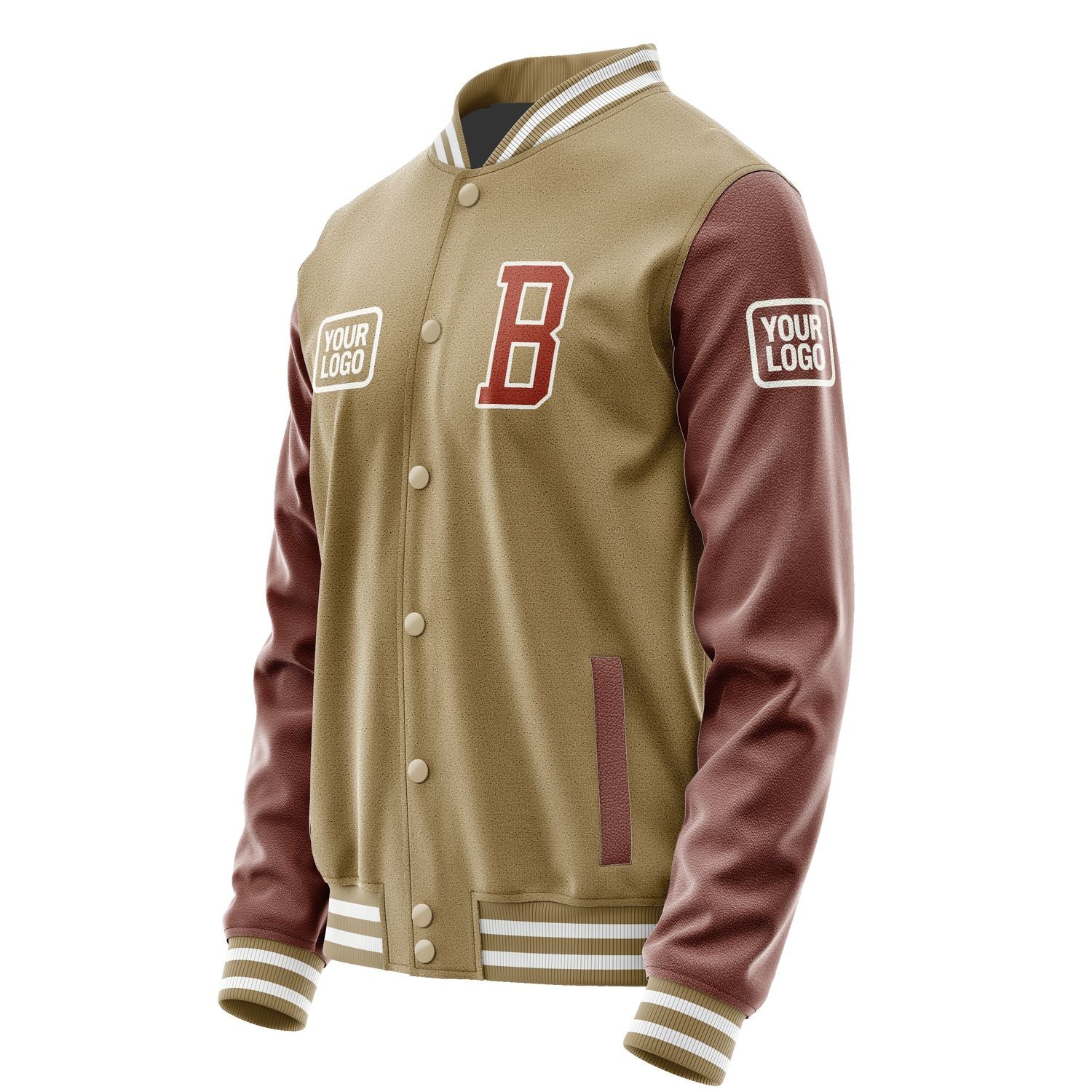 Maßgeschneidertes Hellkhaki Korallenrot Jacke JA252516251818161618