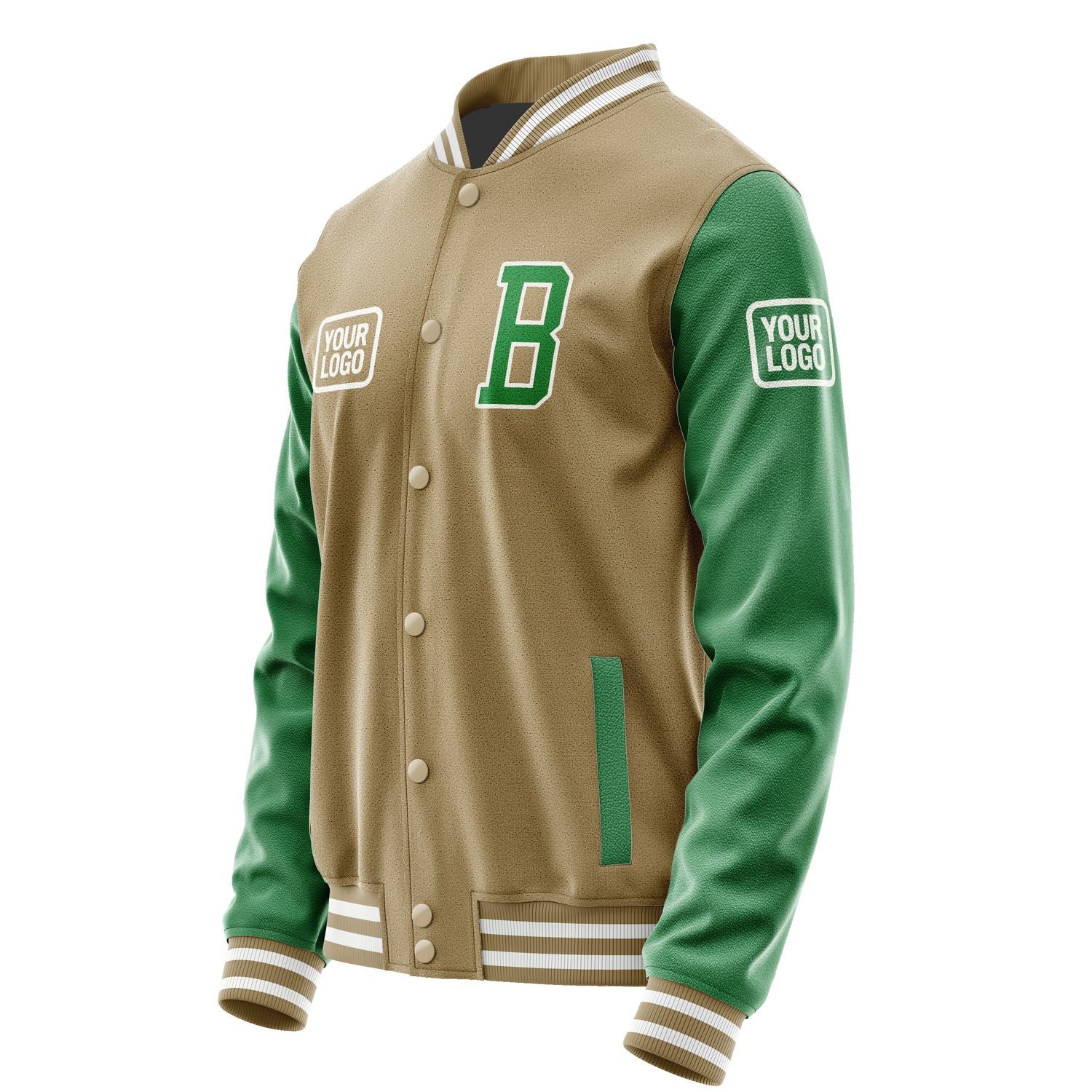 Maßgeschneidertes Hellkhaki Smaragdgrün Jacke JA252524251818242418