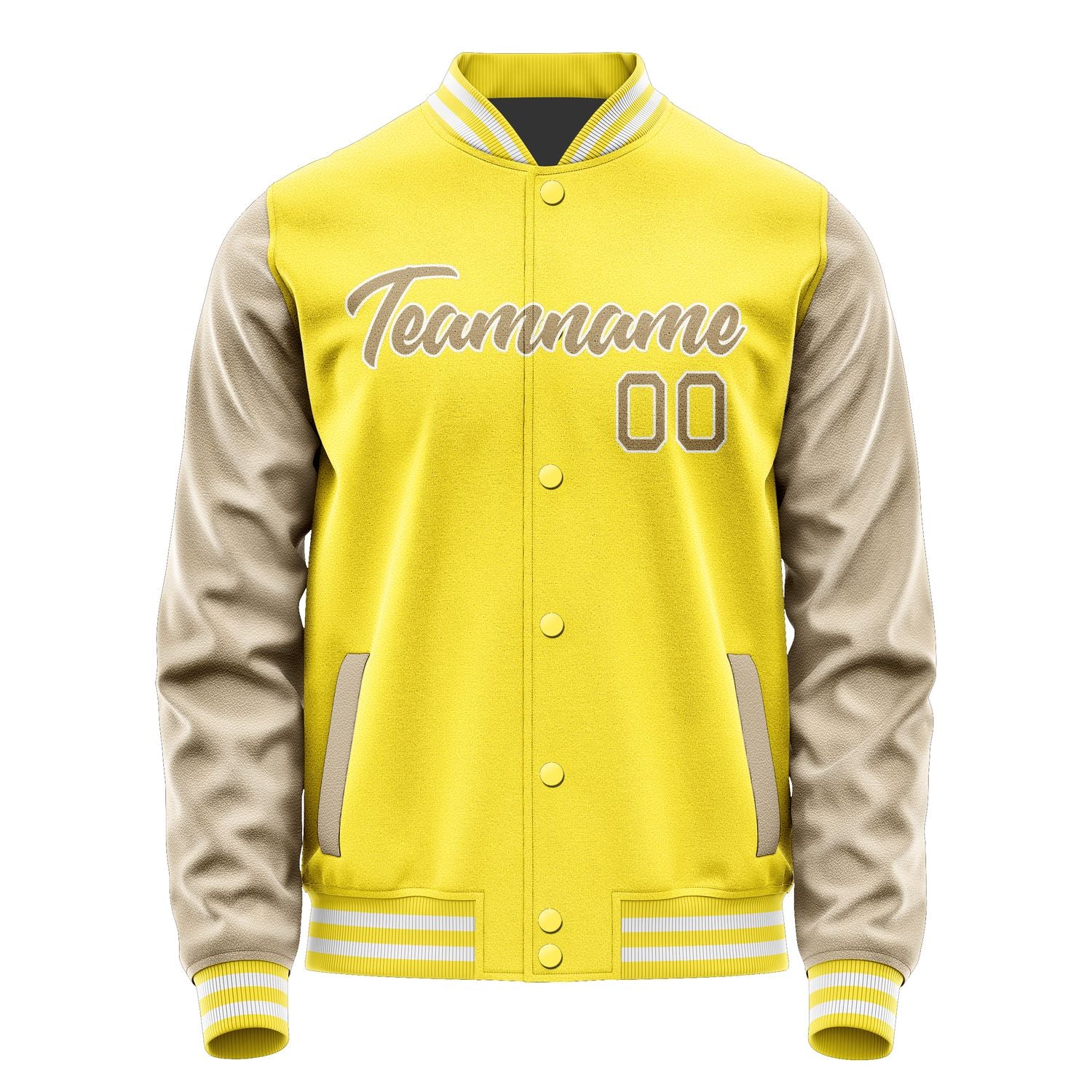 Maßgeschneidertes Blassgelb Hellkhaki Jacke JA2626252618B21825