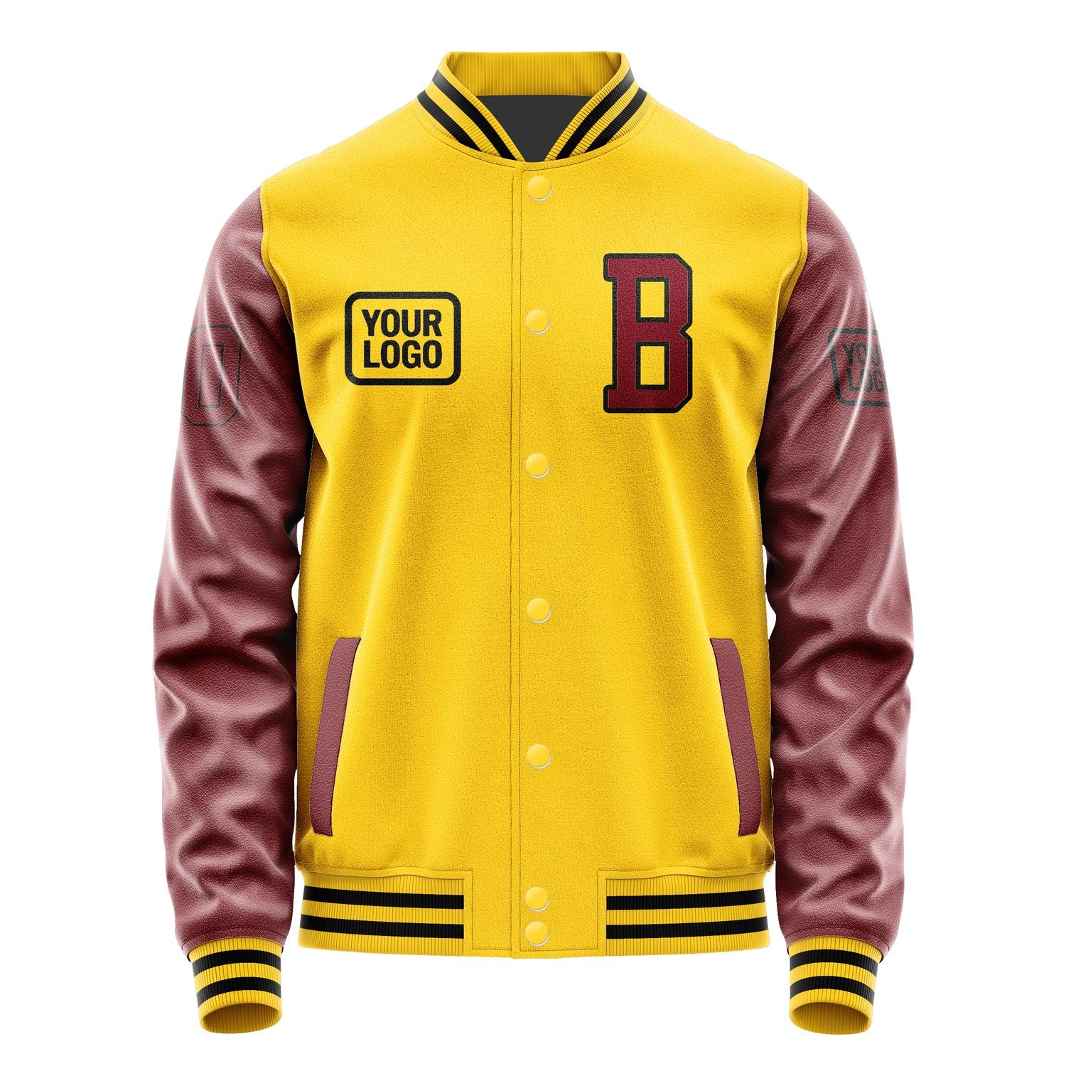 Maßgeschneidertes Gold Karmesinrot Jacke JA303015301717151517