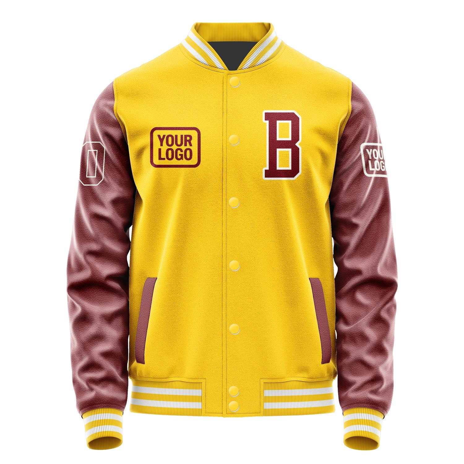 Maßgeschneidertes Gold Karmesinrot Jacke JA303015301818151518