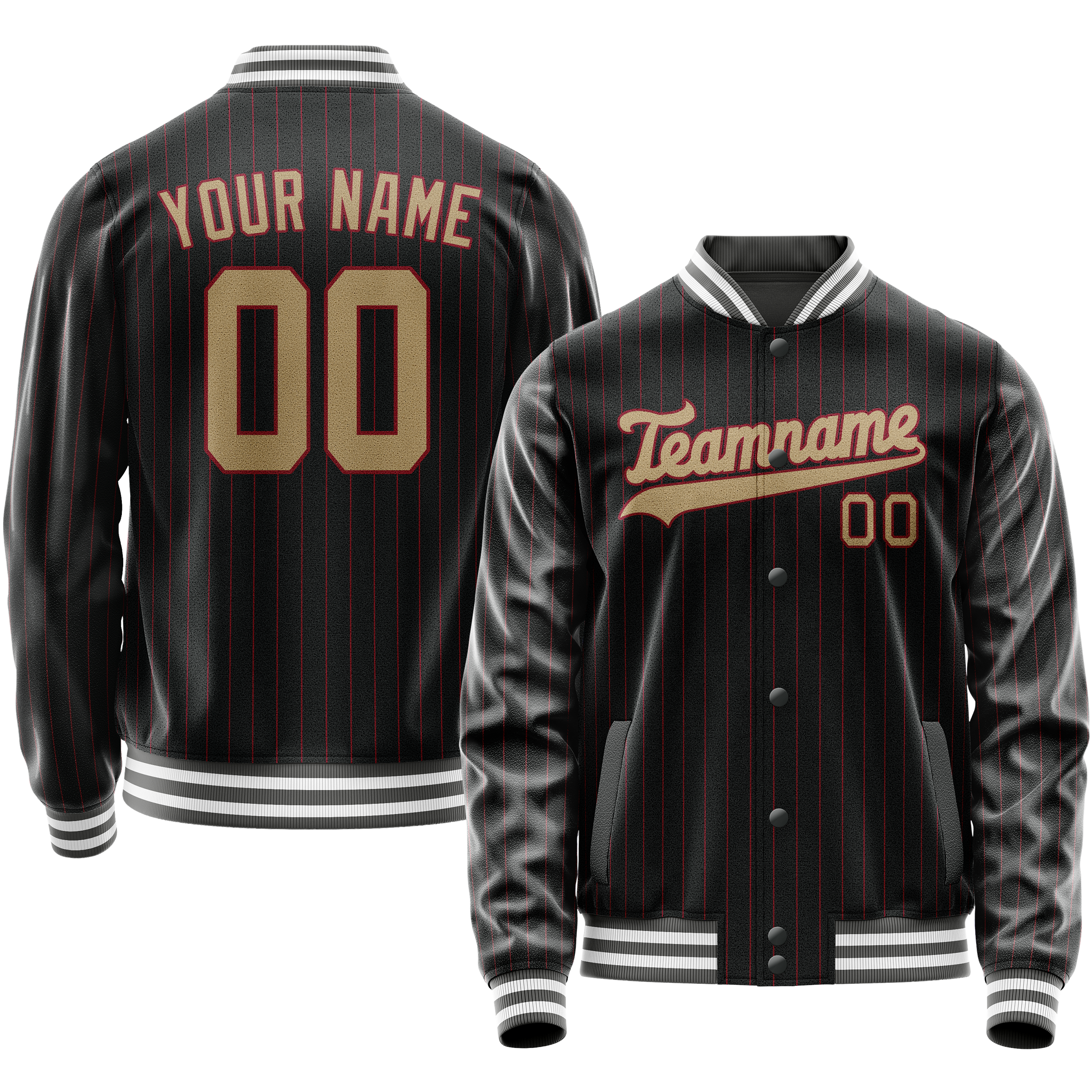 Maßgeschneidertes Schwarz Creme Jacke JA02240617HF034