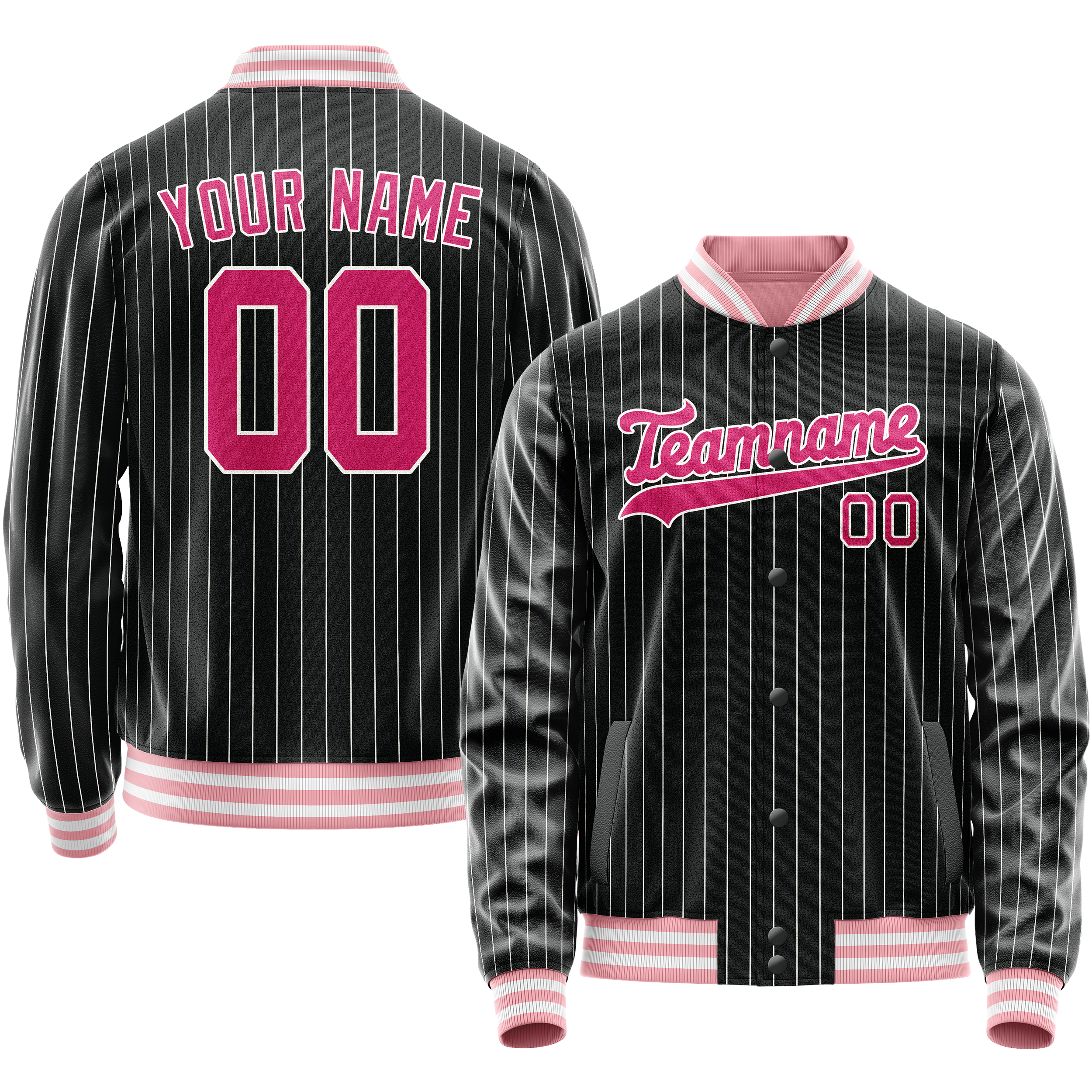 Maßgeschneidertes Schwarz Rosa Jacke JA02240617HF039