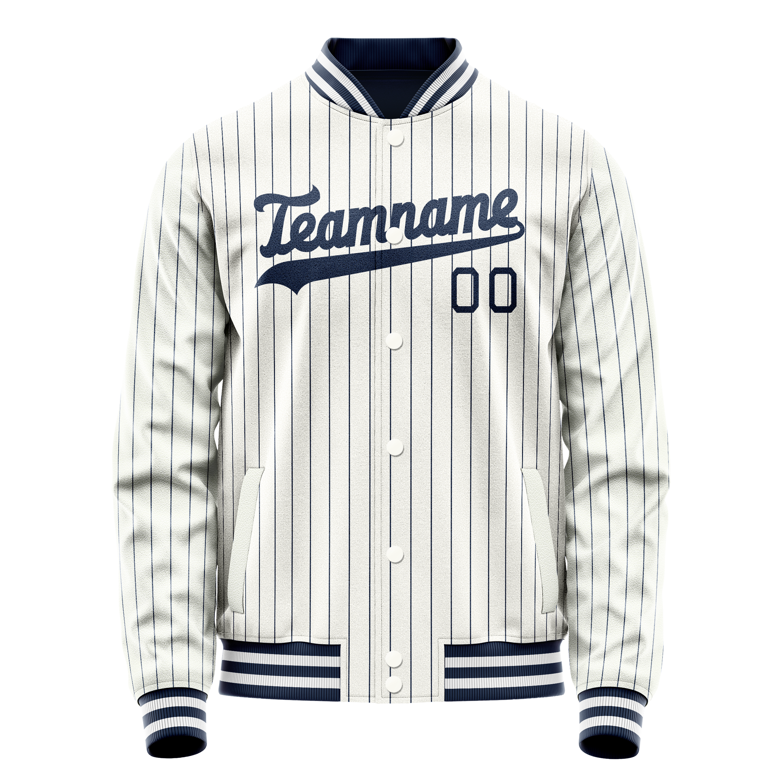 Maßgeschneidertes Weiß Marineblau Jacke